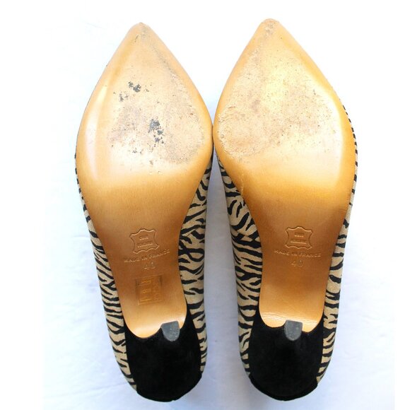Isabel Marant Zebra Gatsby Heels / Size 40 / Suede Printed Pumps Calf Leather - Picture 8 of 10